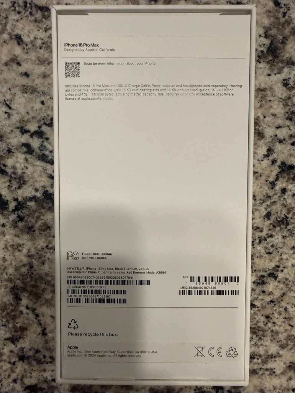 Apple iPhone 16 Pro Max Box